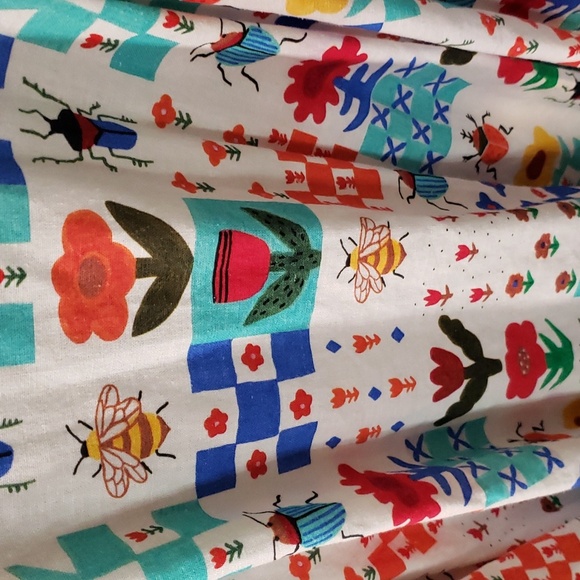 Miss Lulo Insect and Floral Tiles Heidi Dress. NWOT. 1X. Modern Millie. Linen. - Picture 9 of 14